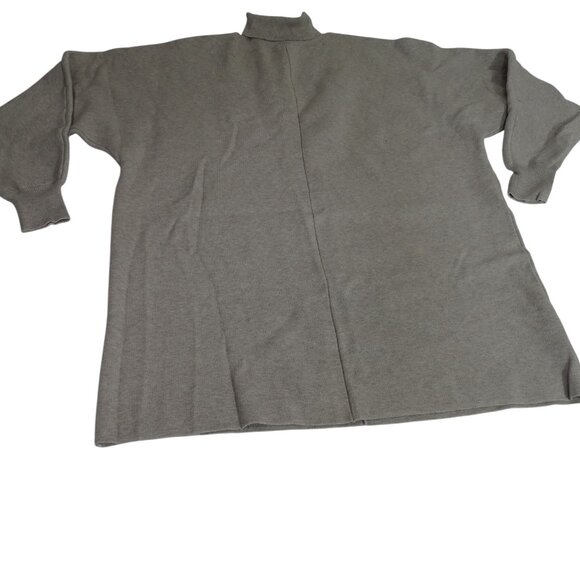 Pink Lily Turtleneck Oversized Knit Sweater Dress Women Size M Gray Dolman Slv - Picture 1 of 11